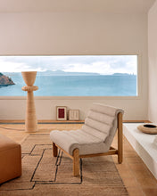 Load image into Gallery viewer, Magira beige armchair in solid oak wood with natural finish - image 9