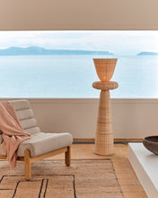 Load image into Gallery viewer, Neuda rattan floor lamp with light finish and UK adaptor - image 3