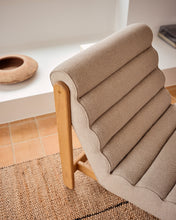 Load image into Gallery viewer, Magira beige armchair in solid oak wood with natural finish - image 6