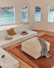 Load image into Gallery viewer, Alea ecru chenille footrest with removable cover 90 x 90cm - image 3