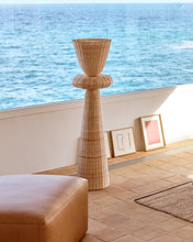 Load image into Gallery viewer, Neuda rattan floor lamp with light finish and UK adaptor - image 2