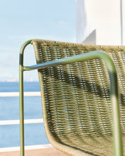 Load image into Gallery viewer, Maurina stackable armchair in green galvanised steel and green rope cord - image 7