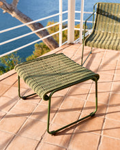 Load image into Gallery viewer, Maurina footrest in green galvanised steel and green rope cord 58 x 52.5cm - image 5