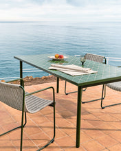 Load image into Gallery viewer, Maurina outdoor table in green galvanised steel with green tiles 223 x 101cm - image 3