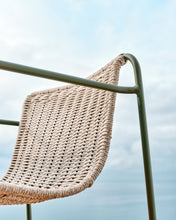 Load image into Gallery viewer, Maurina stackable chair in green galvanised steel and ecru and grey rope cord - image 8