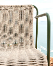 Load image into Gallery viewer, Maurina stool in green galvanised steel and ecru and grey rope cord 74,5cm - image 7