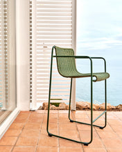 Load image into Gallery viewer, Maurina stool in green galvanised steel and green rope cord 64,5cm - image 6
