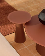 Load image into Gallery viewer, Wilshire side table with frosted tempered glass and matt terracotta painted steel finish Ø30cm - image 2