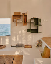Load image into Gallery viewer, Ina modular shelving unit in green lacquered MDF 80 x 80cm FSC 100% - image 4