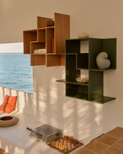 Load image into Gallery viewer, Ina modular shelving unit in green lacquered MDF 80 x 80cm FSC 100% - image 3