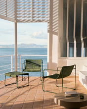 Load image into Gallery viewer, Maurina stackable armchair in green galvanised steel and green rope cord - image 10