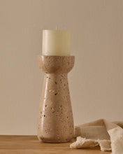 Load image into Gallery viewer, Magan small beige travertine candle holder - image 3
