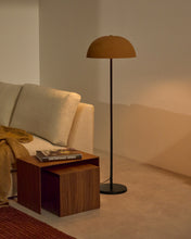 Load image into Gallery viewer, Nibla black metal floor lamp with terracotta effect shade - image 2