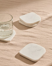 Load image into Gallery viewer, Zera set of 4 white marble coasters - image 2