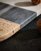 Load image into Gallery viewer, Nivol large serving board in white and black marble and travertine - image 4