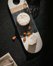 Load image into Gallery viewer, Nivol small serving board in black and white marble and travertine - image 2