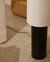 Load image into Gallery viewer, Dulan black metal floor lamp with cotton shade and UK adaptor - image 4