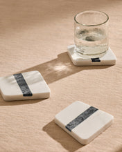 Load image into Gallery viewer, Nira set of 4 white and grey marble coasters - image 2