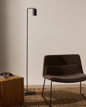 Load image into Gallery viewer, Manie metal floor lamp with dark grey cast-iron-effect finish and UK adaptor - image 2