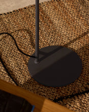 Load image into Gallery viewer, Manie metal floor lamp with dark grey cast-iron-effect finish and UK adaptor - image 3