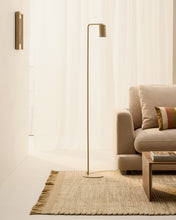 Load image into Gallery viewer, Manie metal floor lamp with textured beige finish and UK adaptor - image 2