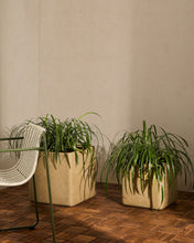 Load image into Gallery viewer, Set of 2 Minoa planters with mustard stone effect 44 x 44 cm - image 3