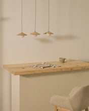 Load image into Gallery viewer, Wilara oak veneer ceiling lamp with 3 white smoked glass balls - image 4