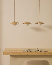 Load image into Gallery viewer, Wilara oak veneer ceiling lamp with 3 white smoked glass balls - image 3
