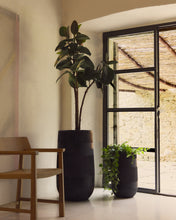 Load image into Gallery viewer, Set of 2 Tival black cement-effect planters Ø 45 cm / Ø 32 cm - image 2