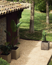 Load image into Gallery viewer, Set of 2 Minoa planters with brown stone effect 44 x 44 cm - image 2