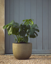 Load image into Gallery viewer, Selvi set of 2 planters with light brown stone effect Ø 37cm - image 3