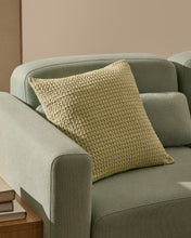 Load image into Gallery viewer, Lunira cushion cover with green waffle structure fabric 50 x 50cm - image 3