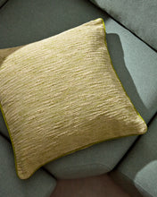 Load image into Gallery viewer, Brisella green jacquard cushion cover with contrasting trim 45 x 45cm - image 3