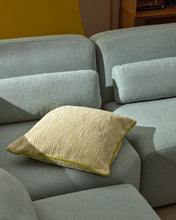 Load image into Gallery viewer, Brisella green jacquard cushion cover with contrasting trim 45 x 45cm - image 4