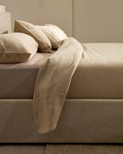 Load image into Gallery viewer, Nahiri beige chenille lift-up storage bed for a 160 x 200 cm mattress - image 8