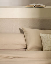 Load image into Gallery viewer, Nahiri beige chenille lift-up storage bed for a 160 x 200 cm mattress - image 6