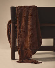 Load image into Gallery viewer, Nulina 100% cotton waffle blanket in dark orange 130 x 170 cm - image 3