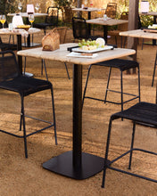 Load image into Gallery viewer, Saura square high bar table black steel frame natural finish acacia top 96x70x70cm FSC100% - image 4