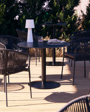 Load image into Gallery viewer, Esilda round outdoor table in black with metal leg in a painted black finish, Ø 90 x 70 cm - image 3