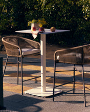 Load image into Gallery viewer, Dina high outdoor table in white with metal leg in a painted white finish, 60x60x96 cm - image 3