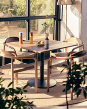 Load image into Gallery viewer, Esilda table in walnut finish melamine with metal leg in a painted black finish, 90 x 90 x 70 cm - image 3