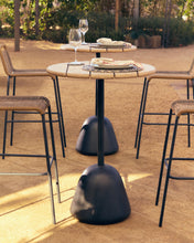 Load image into Gallery viewer, Saura high bar table black steel frame and natural finish acacia top, 95xØ70cm FSC 100% - image 4