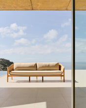 Load image into Gallery viewer, Galea 3-seater sofa in FSC 100% solid teak wood and synthetic rattan 223cm - image 3