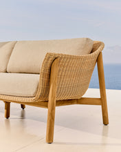 Load image into Gallery viewer, Galea 3-seater sofa in FSC 100% solid teak wood and synthetic rattan 223cm - image 4
