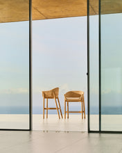 Load image into Gallery viewer, Galea stool in FSC 100% solid teak wood and synthetic rattan 75cm - image 9