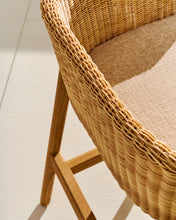 Load image into Gallery viewer, Galea stool in FSC 100% solid teak wood and synthetic rattan 65cm - image 8