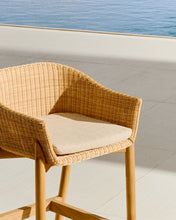 Load image into Gallery viewer, Galea stool in FSC 100% solid teak wood and synthetic rattan 75cm - image 7