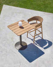 Load image into Gallery viewer, Esilda outdoor tall table with FSC 100% acacia top 80x80cm and green steel base Ø55x96cm - image 2