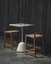 Load image into Gallery viewer, Saura high bar table in white terrazzo with a white terrazzo top, 95 x 70 x 70 cm - image 5