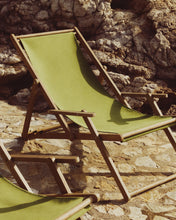 Load image into Gallery viewer, Vilara green outdoor folding deck chair made of FSC 100% solid acacia wood - image 6
